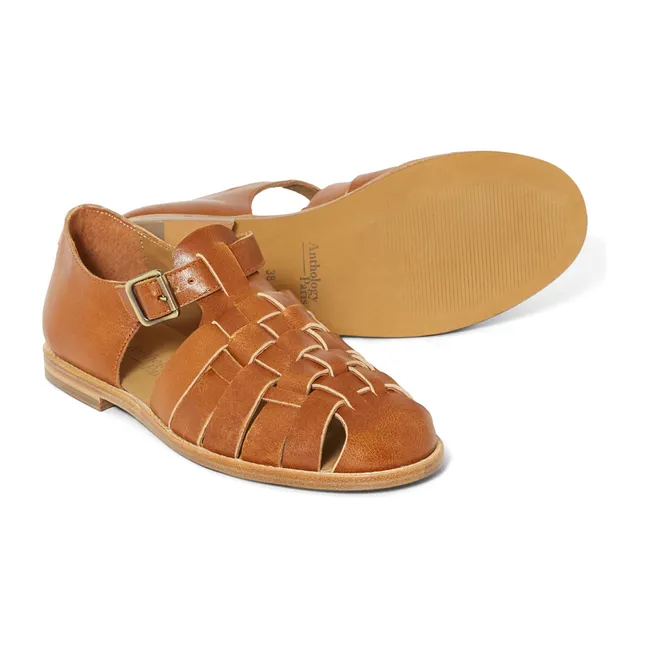 Baiko Leather Sandals | Caramel