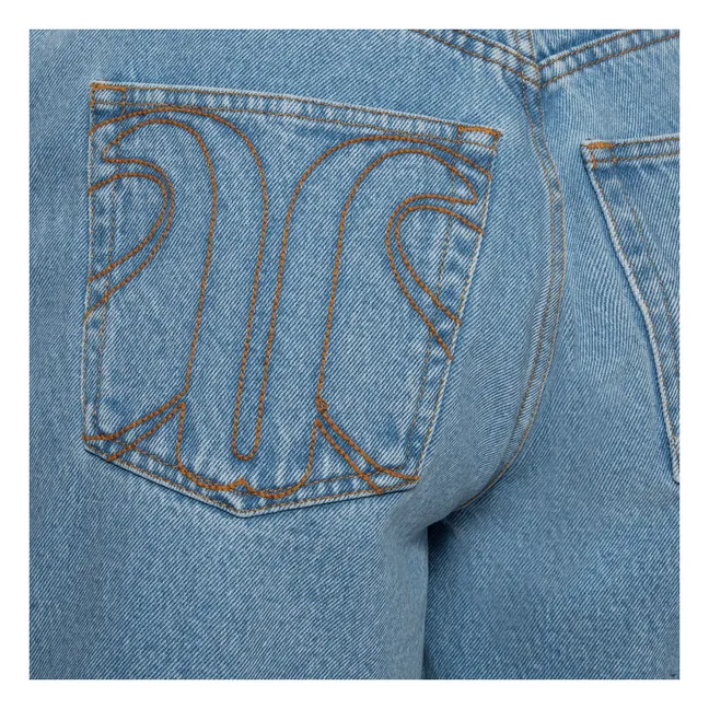 Shorts mit hoher Taille aus Bio-Baumwolle | Denim Bleached