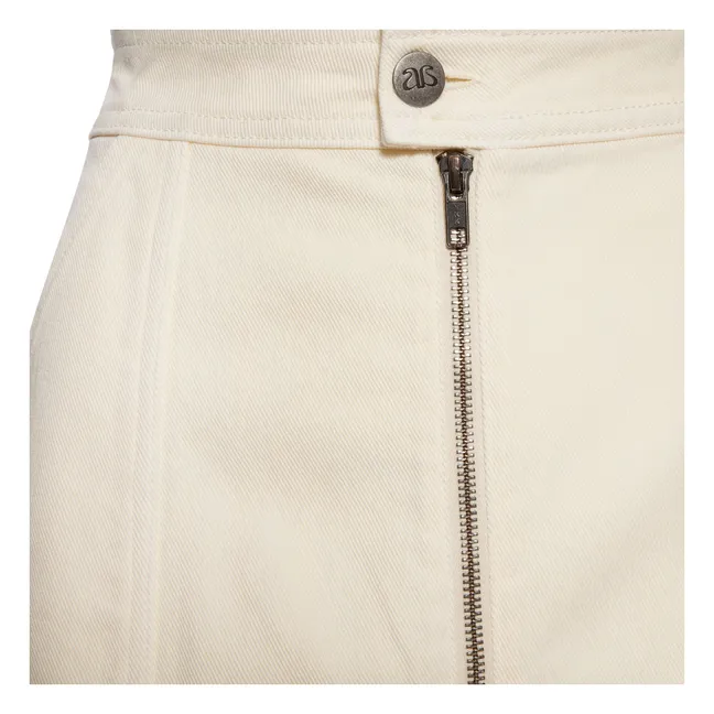 Denim skirt in organic cotton | Off white