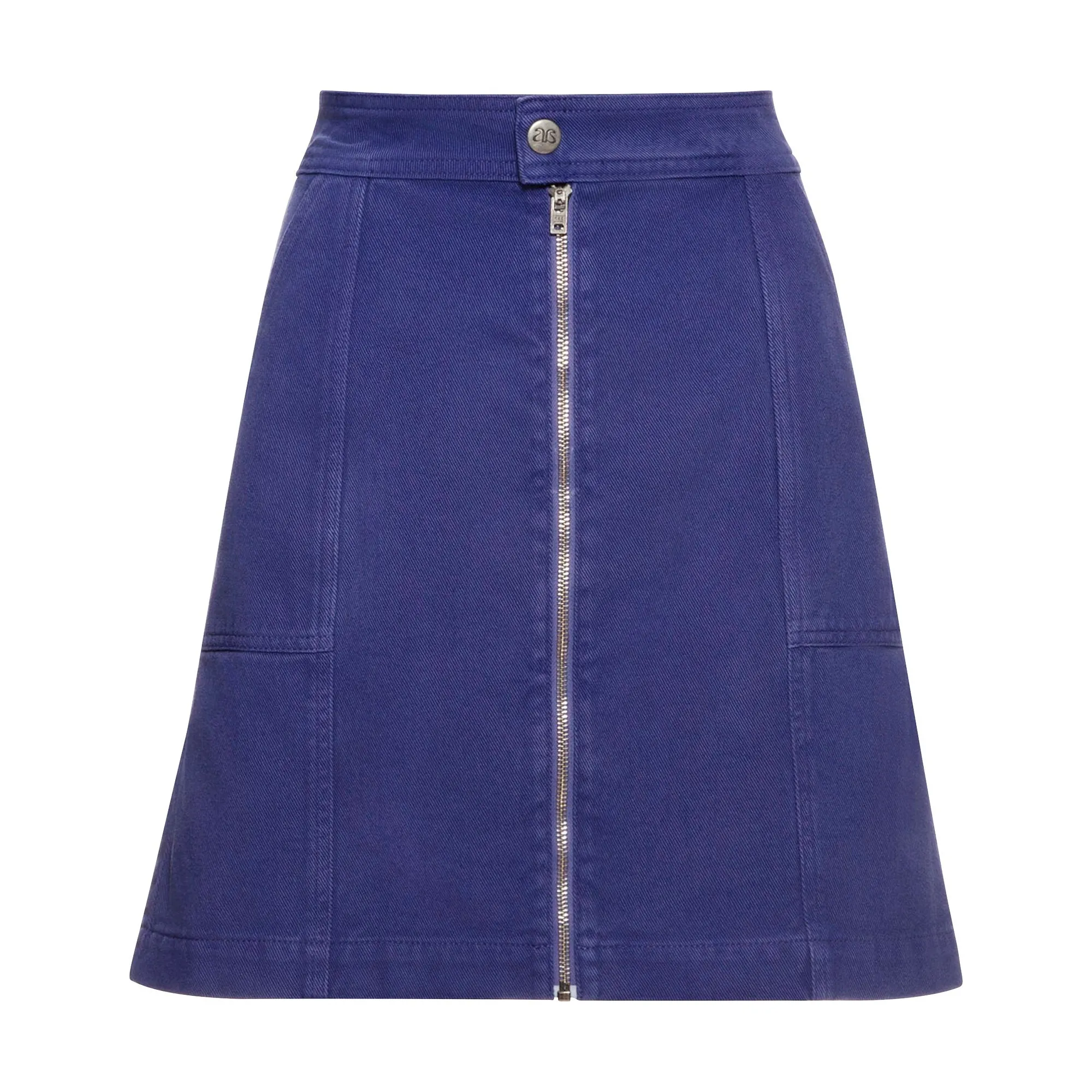 Alma Deia Blue Denim Skirt In Organic Cotton