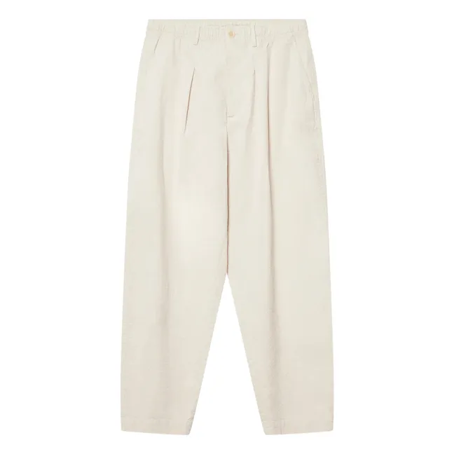 Pantalon Loose Seersucker | Ecru