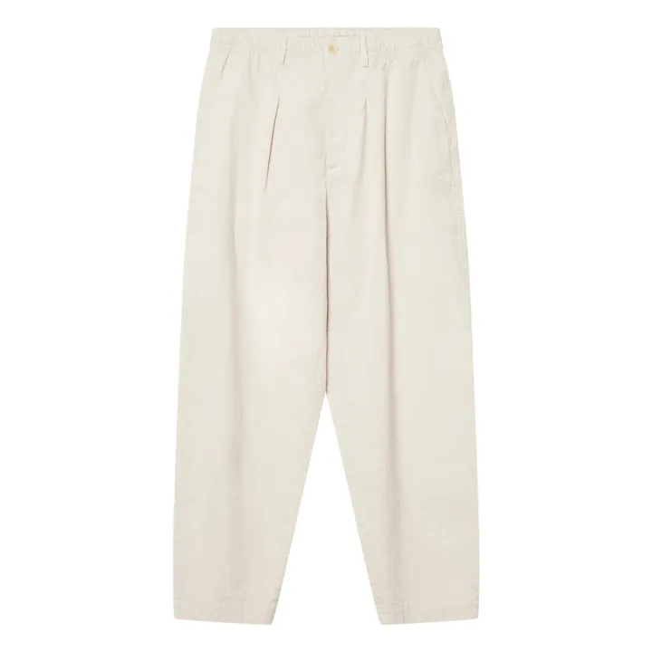 Pantaloni larghi in seersucker | Ecru- Immagine del prodotto n°0