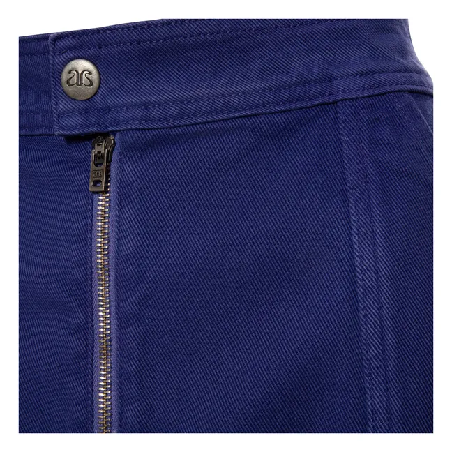 Denim skirt in organic cotton | Blue