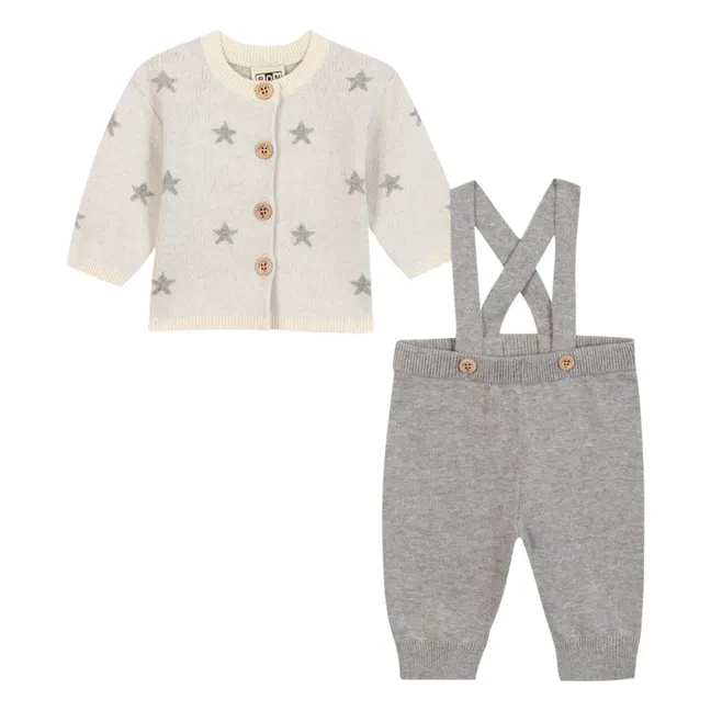 Wolf Cardigan and Pants Set | Heather grey
