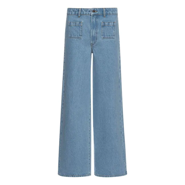 Organic Cotton Flare Jeans | Denim bleached