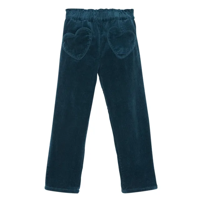 Pantalon Duck Velours Côtelé | Bleu pétrole