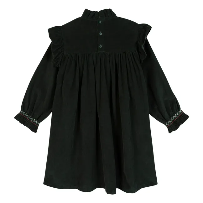 Robe Babouchka Velours Côtelé | Vert foncé