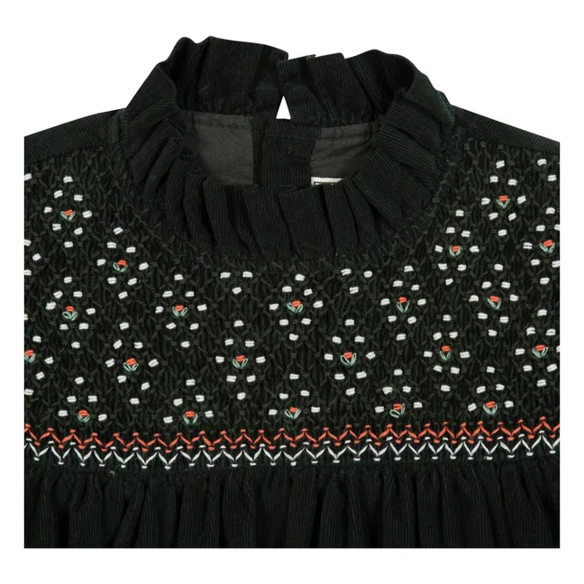 Robe Babouchka Velours Côtelé | Vert foncé