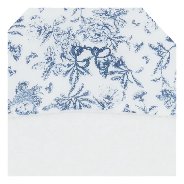 Cape de bain Toile de Jouy | Bleu marine