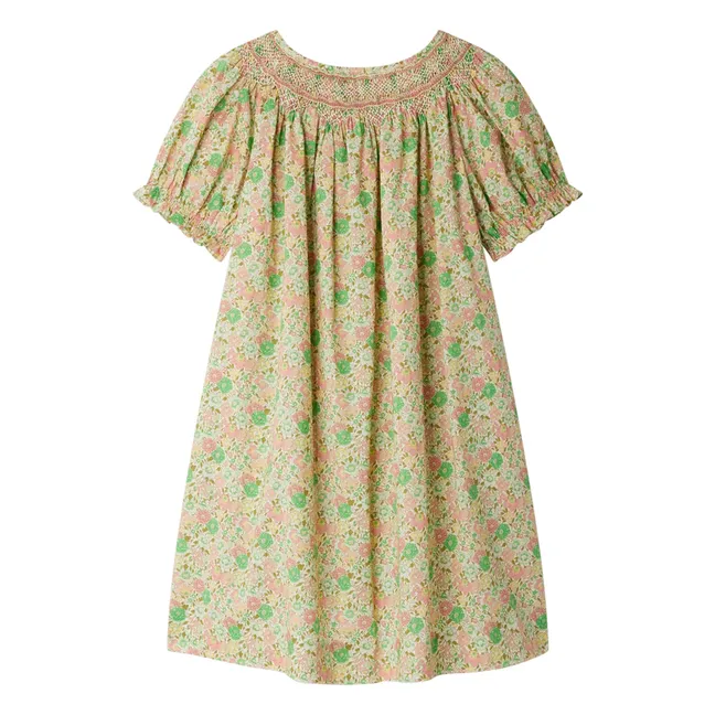 Robe Smockée Jarah Liberty Coton Bio | Ecru