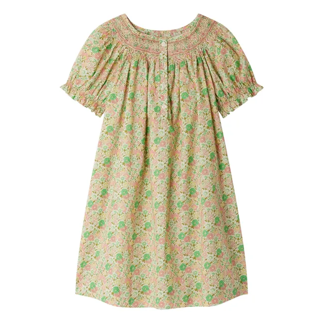 Jarah Liberty Kleid aus Bio-Baumwolle mit Smokings | Seidenfarben