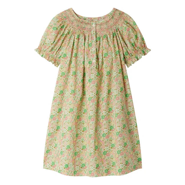 Robe Smockée Jarah Liberty Coton Bio | Ecru