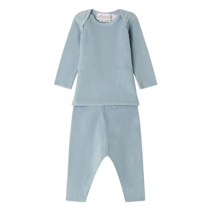 Ensemble Top et Pantalon Timi Eponge Bio | Bleu gris- Image produit n°0