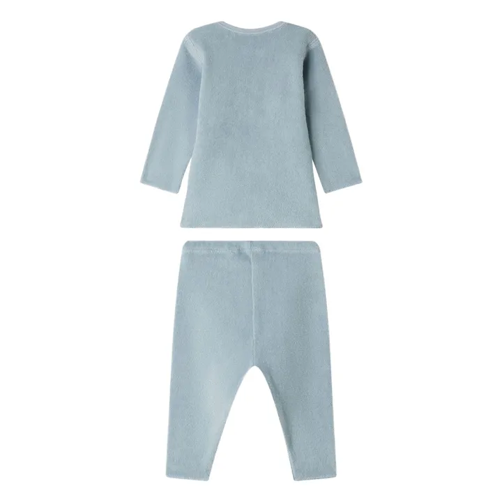 Ensemble Top et Pantalon Timi Eponge Bio | Bleu gris- Image produit n°1