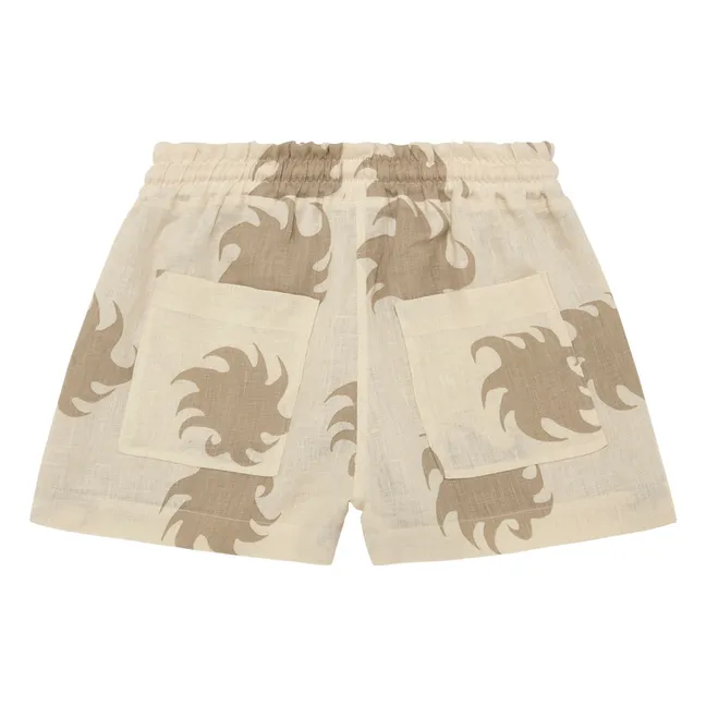 Short Hazel Ember Drizzle Lin | Beige