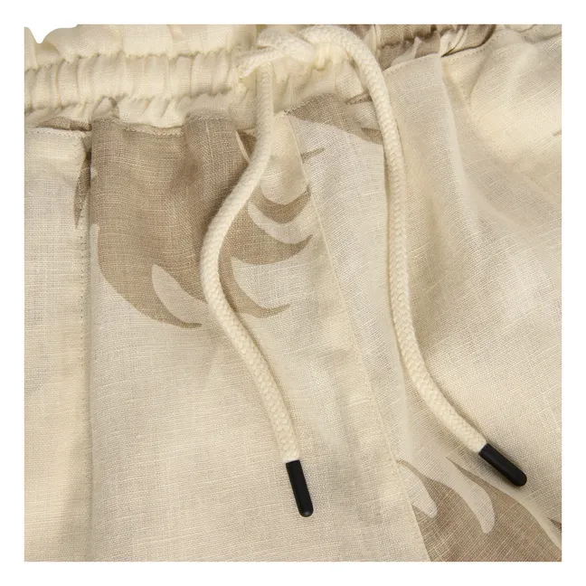 Short Hazel Ember Drizzle Lin | Beige