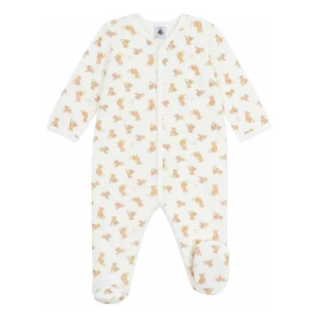 Pyjama Dors Bien Guépard Coton Bio | Ecru