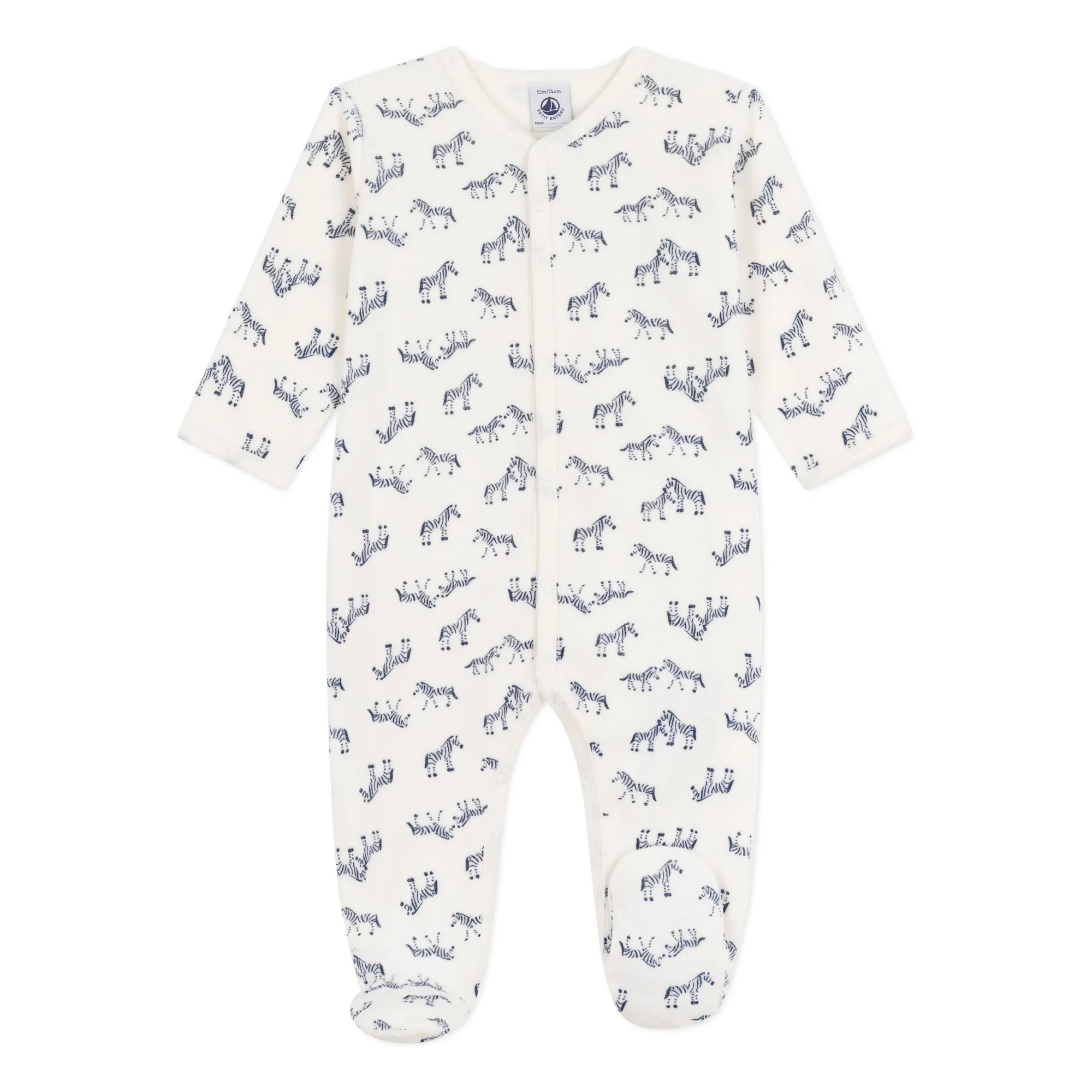 Petit Bateau Ecru Pyjamas Dors Bien Zèbres Organic Cotton