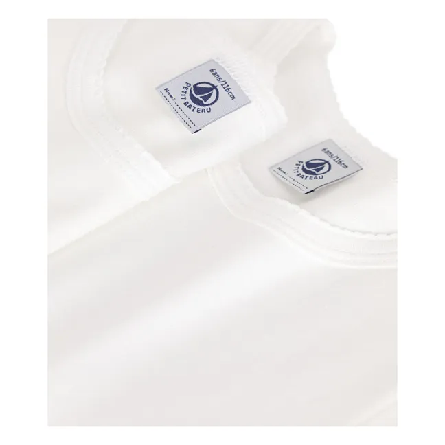 Lot 2 T-shirts Unis Coton Bio | Blanc