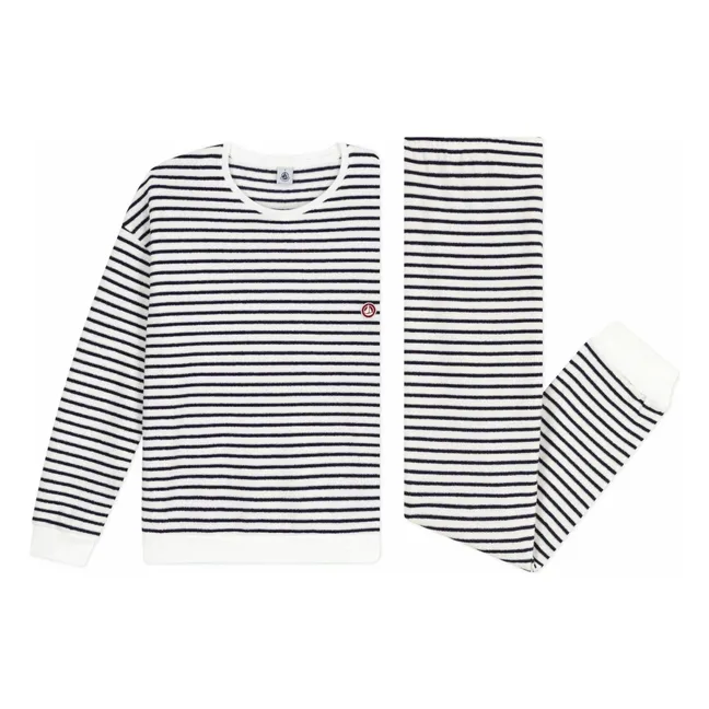 Pyjama Rayé Eponge | Ecru