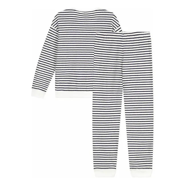 Pyjama Rayé Eponge | Ecru