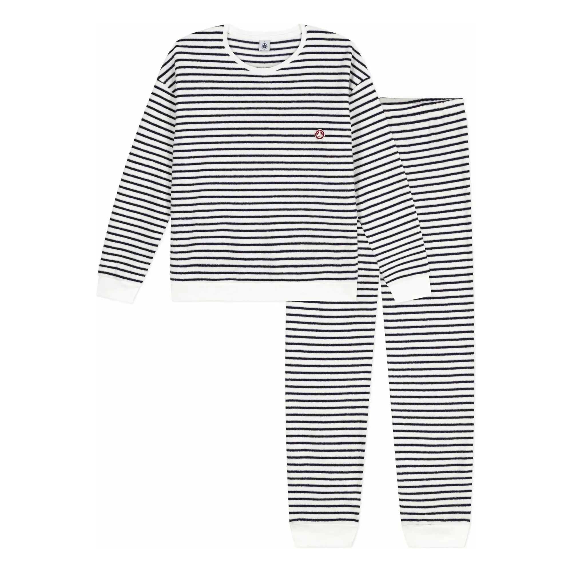 Petit Bateau Ecru Striped Terry Pyjamas