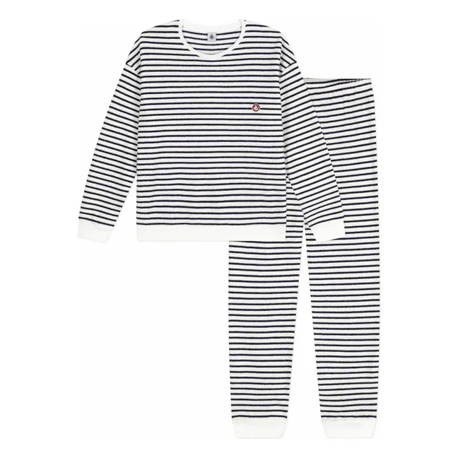 Pyjama Rayé Eponge | Ecru