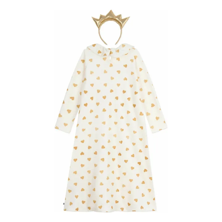 Ensemble Chemise de Nuit et Tiare Pailletée | Ecru- Image produit n°1