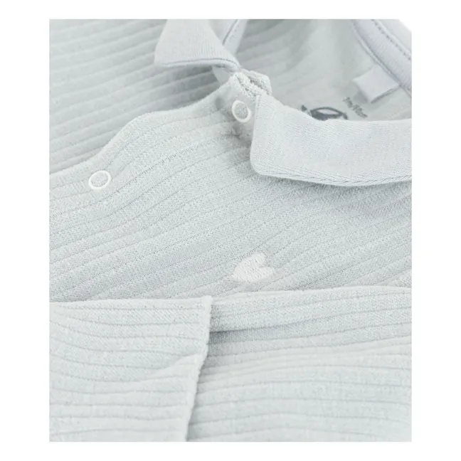 Pyjama Côtelé Coton Bio | Gris chiné