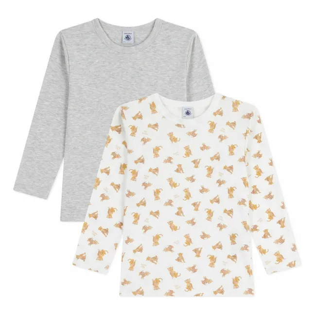 Set of 2 Cheetah T-shirts | White