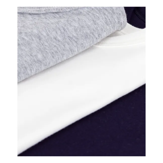 Lot 3 T-shirts Manches Courtes Unis | Bleu marine