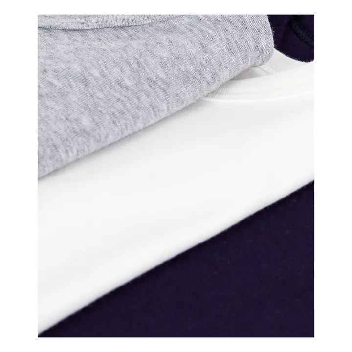 Lot 3 T-shirts Manches Courtes Unis | Bleu marine- Image produit n°2