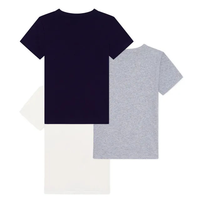 Lot 3 T-shirts Manches Courtes Unis | Bleu marine