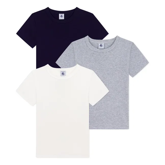 Lot 3 T-shirts Manches Courtes Unis | Bleu marine