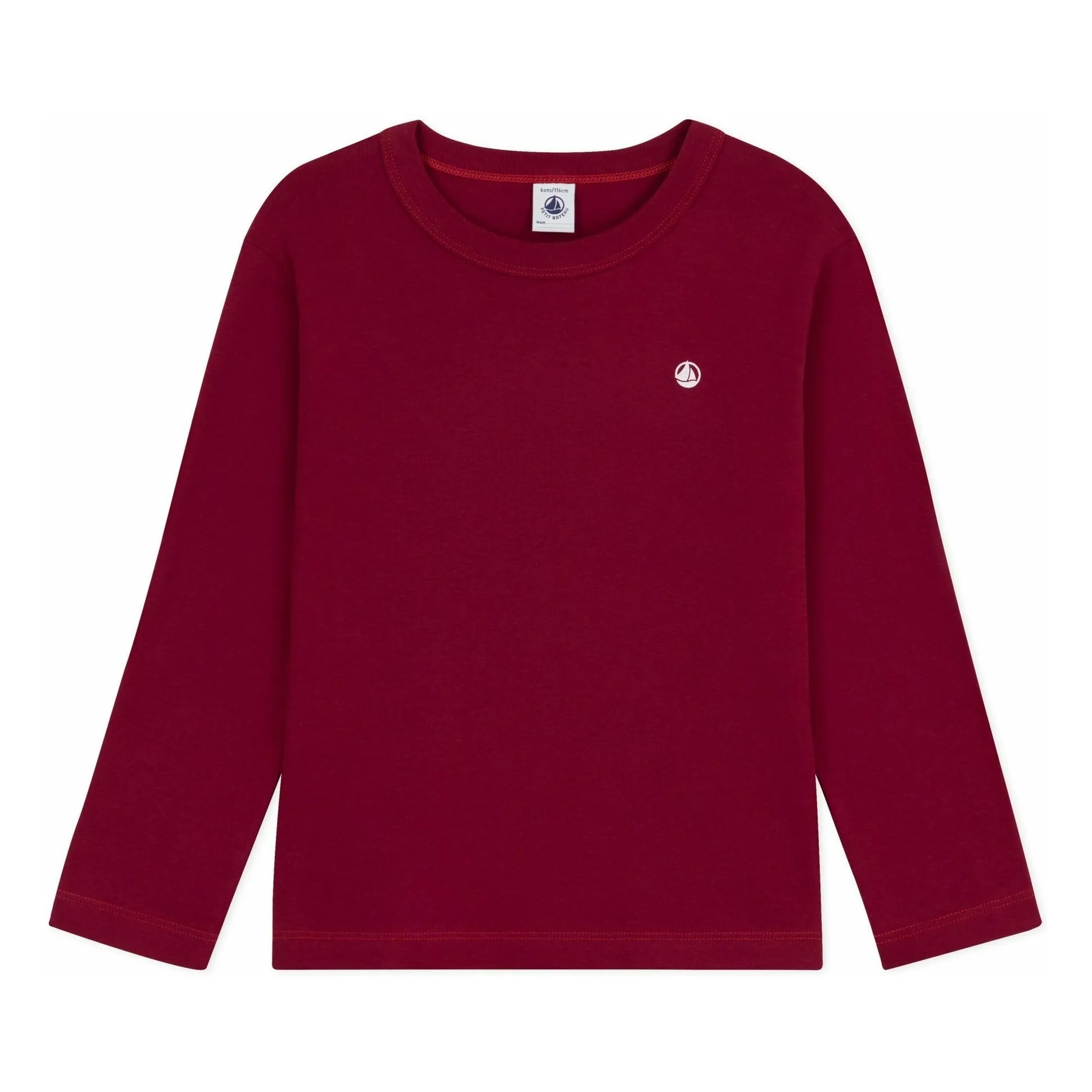 Petit Bateau Burgundy Logo T-Shirt Organic Cotton