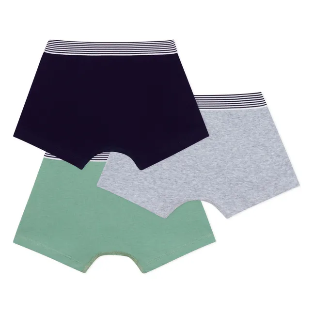Set of 3 plain boxer shorts | Grey