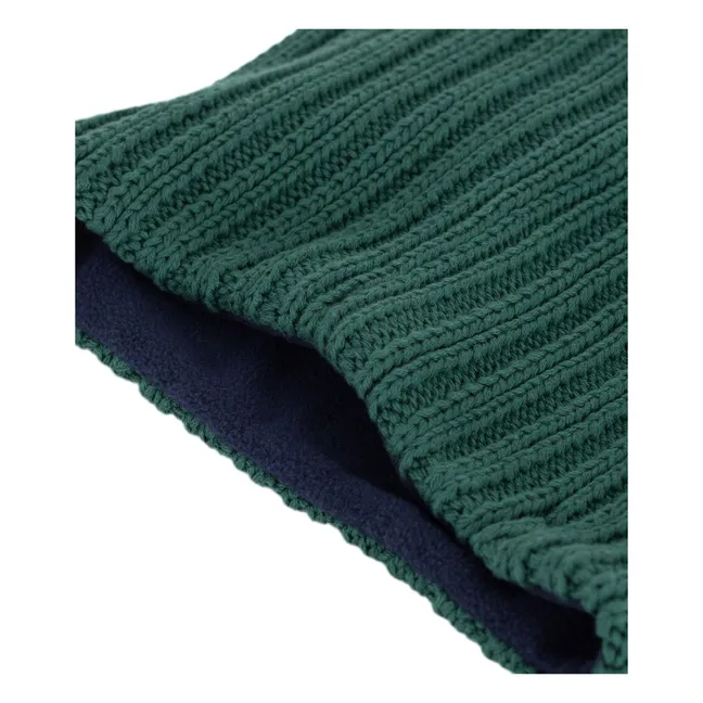 Snood Maille Côtelée Polaire | Vert sapin