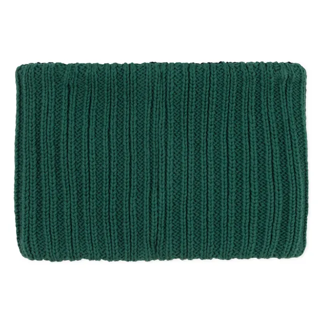 Snood Maille Côtelée Polaire | Vert sapin