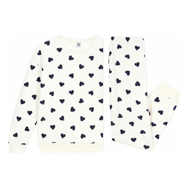 Pijama de corazones de esponja | Crudo