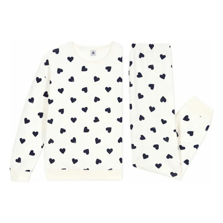 Pijama de corazones de esponja | Crudo- Imagen del producto n°2