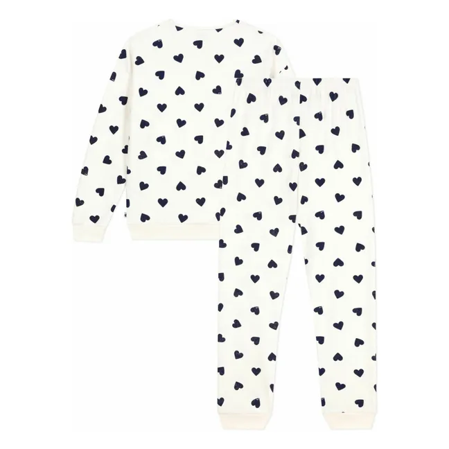 Pijama de corazones de esponja | Crudo