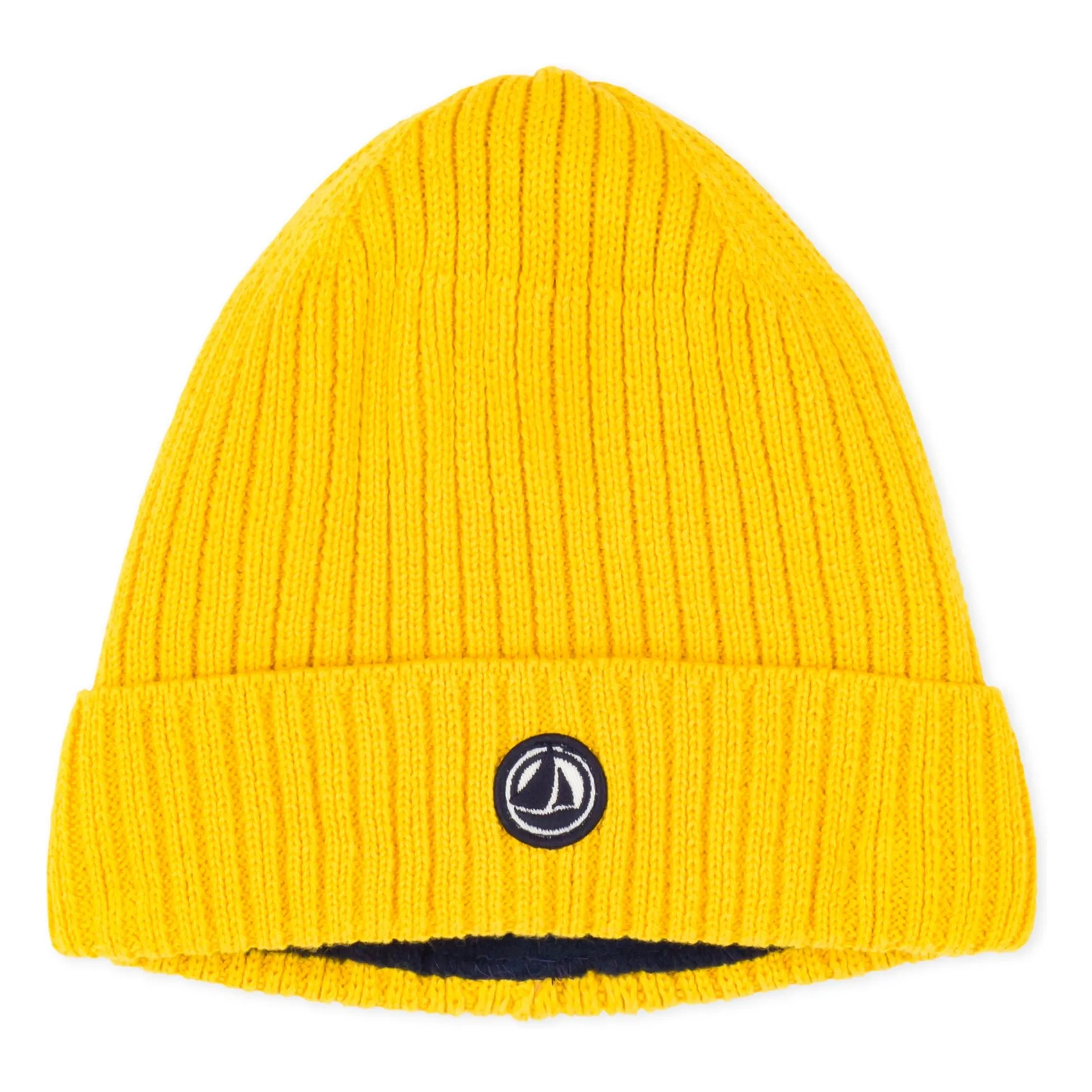 Petit Bateau Yellow Ribbed Fleece Beanie