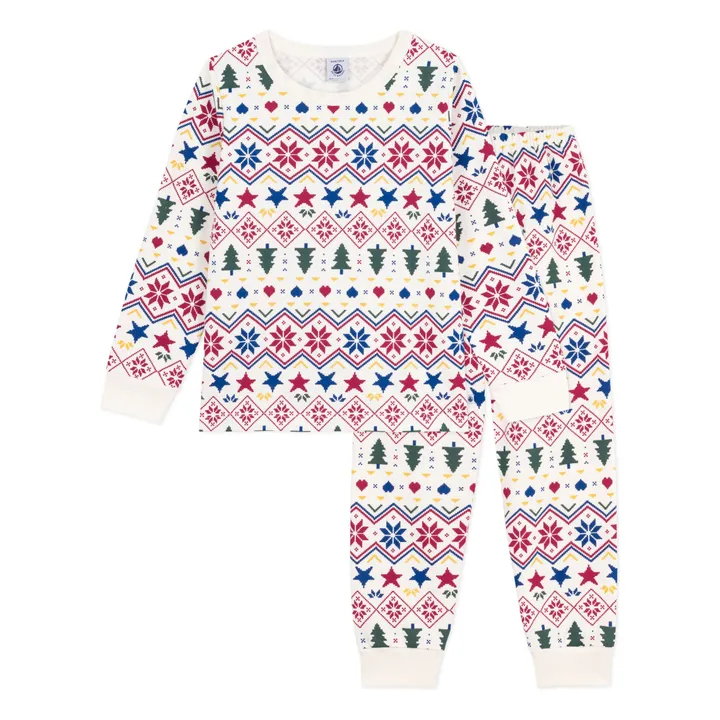 Pyjama Noël Coton Bio | Ecru- Image produit n°0