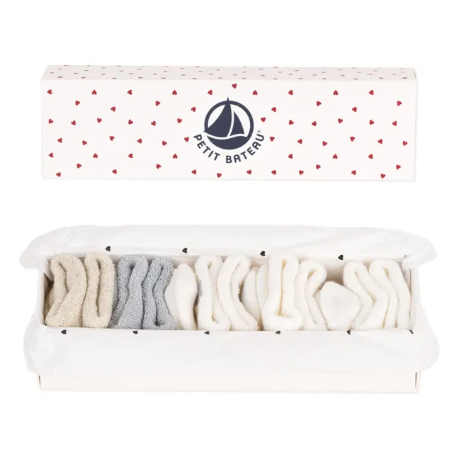 5 Paar gestreifte Socken | Beige