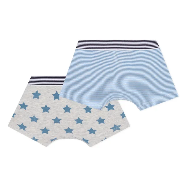 Lot 2 Boxers Rayés | Bleu