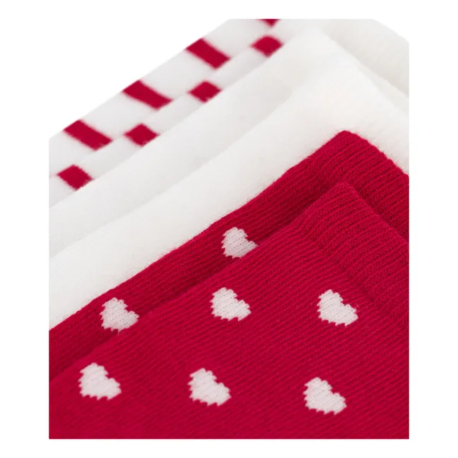 Set of 3 Pairs of Heart Socks | White