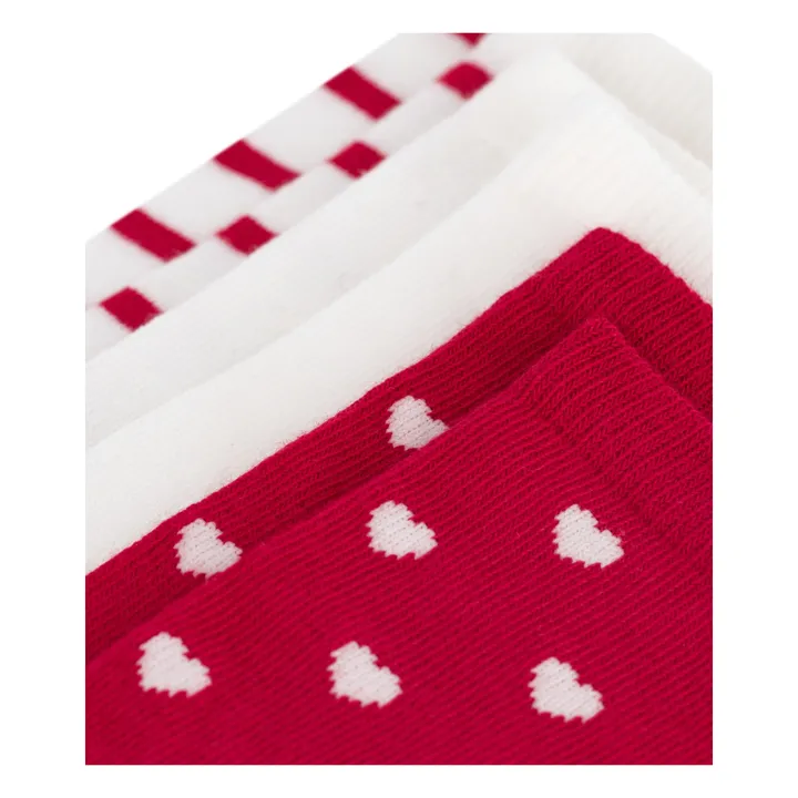 Lot de 3 Paires de Chaussettes Cœurs | Blanc- Image produit n°1