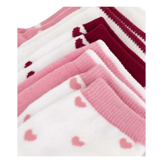 5 Paar Socken mit Herzchen, Baby | Rosa