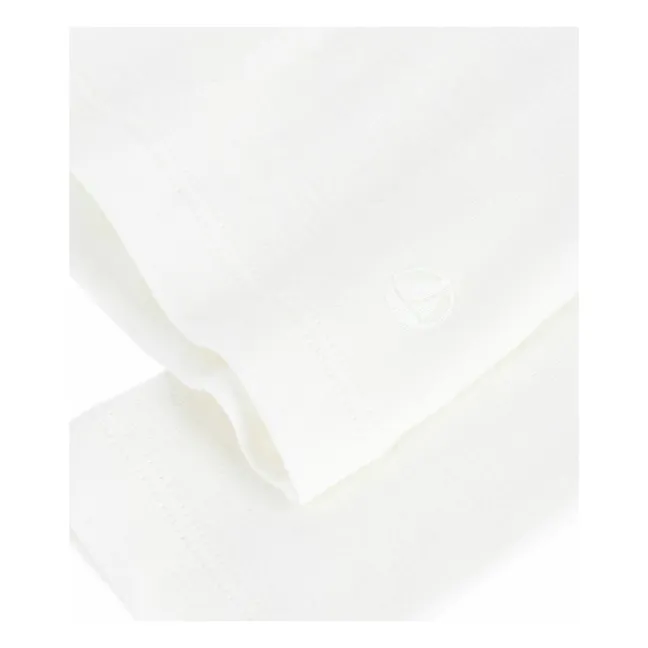 T-shirt Col Volants Coton Bio | Blanc