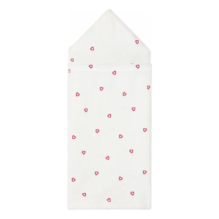 Cape de Bain Cœurs | Ecru- Image produit n°2